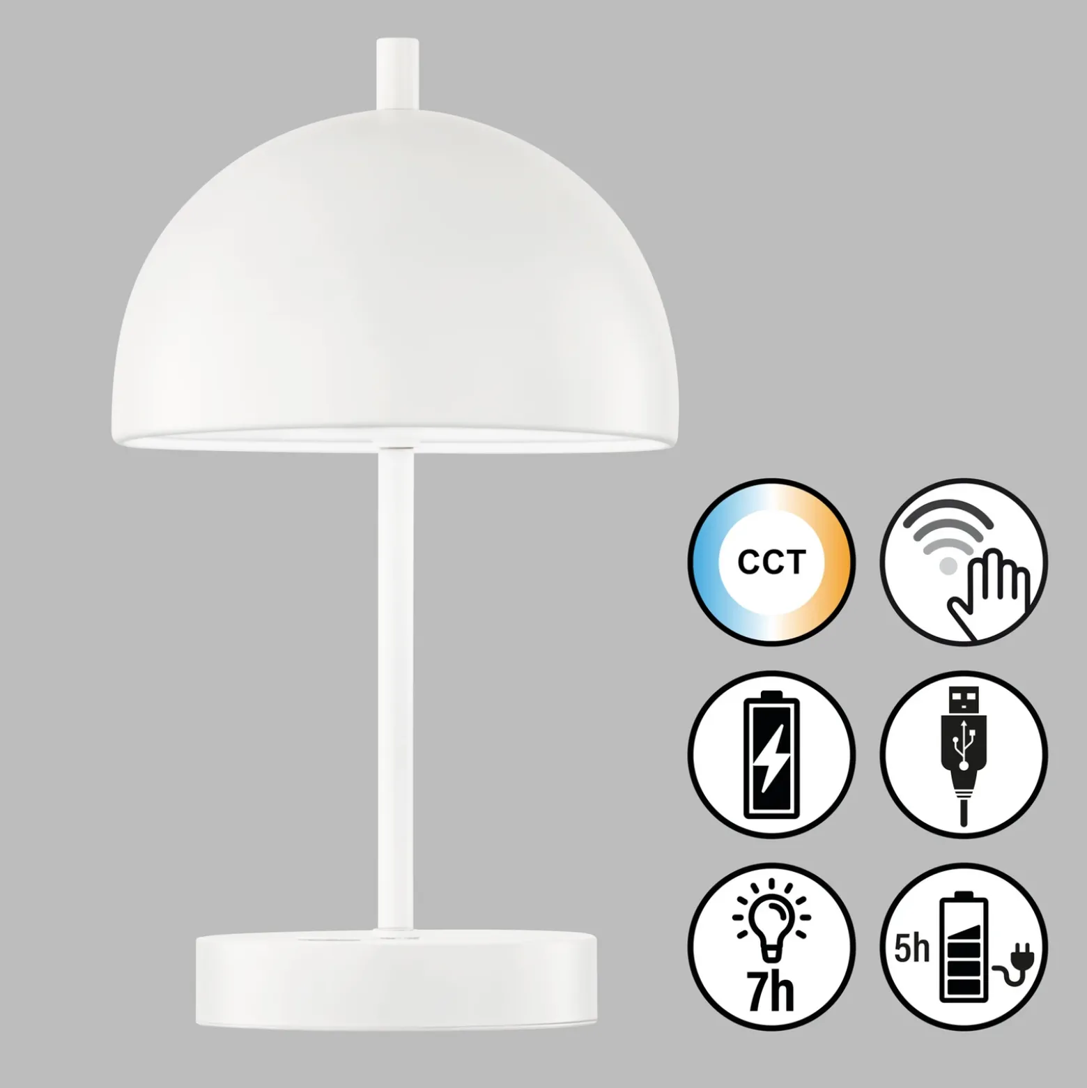 Schöner Wohnen Kia lámpara batería 27cm blanco
