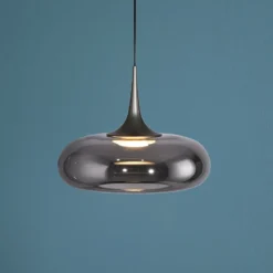 SCHÖNER WOHNEN Lámpara colgante LED Posh 1 luz, cristal ahumado, 3000 K