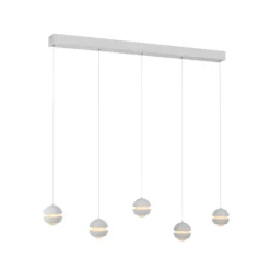 SCHÖNER WOHNEN Lámpara colgante LED Lini blanca, 5 luces, 3000 K