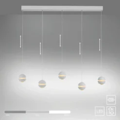 SCHÖNER WOHNEN Lámpara colgante LED Lini blanca, 5 luces, 3000 K