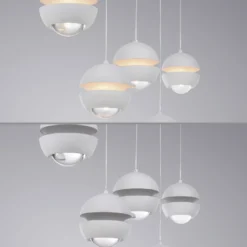 SCHÖNER WOHNEN Lámpara colgante LED Lini blanca, 5 luces, 3000 K