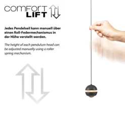SCHÖNER WOHNEN Lámpara colgante LED Lini negra 3 luces larga 3000 K