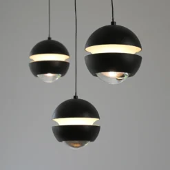 SCHÖNER WOHNEN Lámpara colgante LED Lini negra 3 luces larga 3000 K
