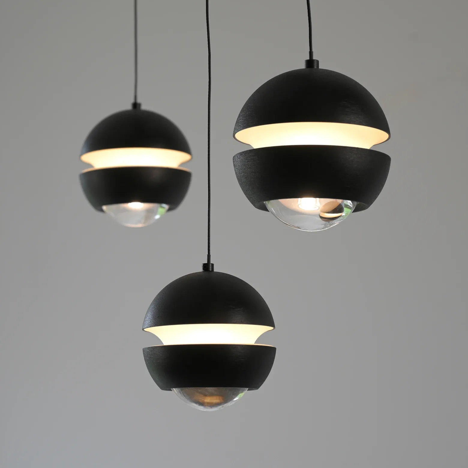 SCHÖNER WOHNEN Lámpara colgante LED Lini negra 3 luces larga 3000 K