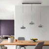 SCHÖNER WOHNEN Lámpara colgante LED Posh 3 luces, cristal ahumado, 3000 K
