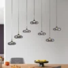 SCHÖNER WOHNEN Lámpara colgante LED Posh 7 luces, cristal ahumado, 3000 K