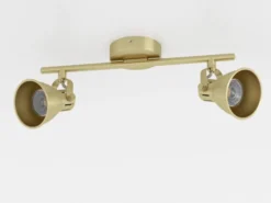 Seras downlight de techo, latón dorado cepillado, 2 luces