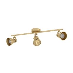 Seras downlight de techo, latón dorado cepillado, 3 luces