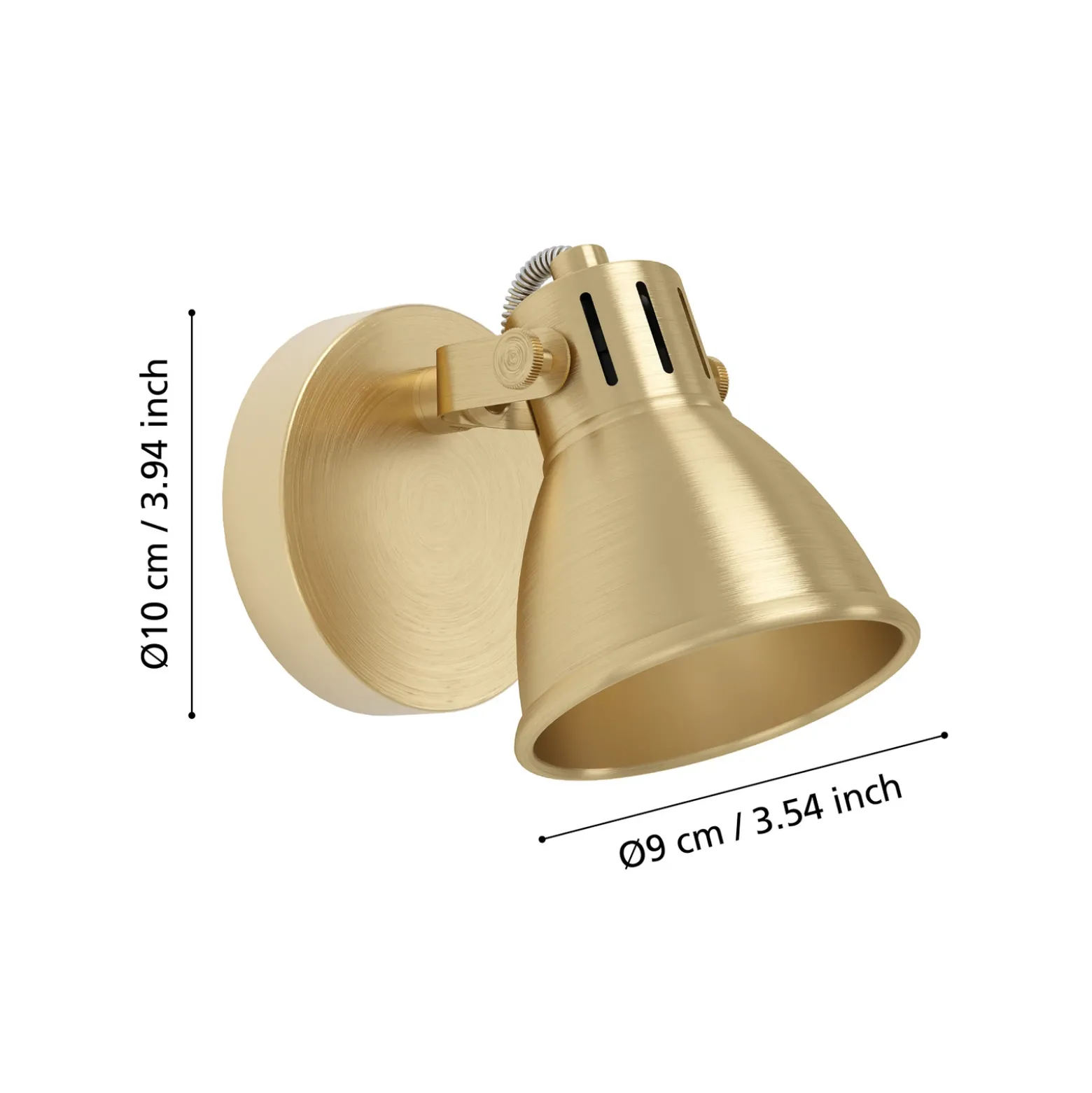 Seras foco de pared, latón dorado cepillado, 1 luz