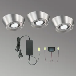 Set de 3 lámparas LED bajo mueble PAL CF, 12 cm Ø