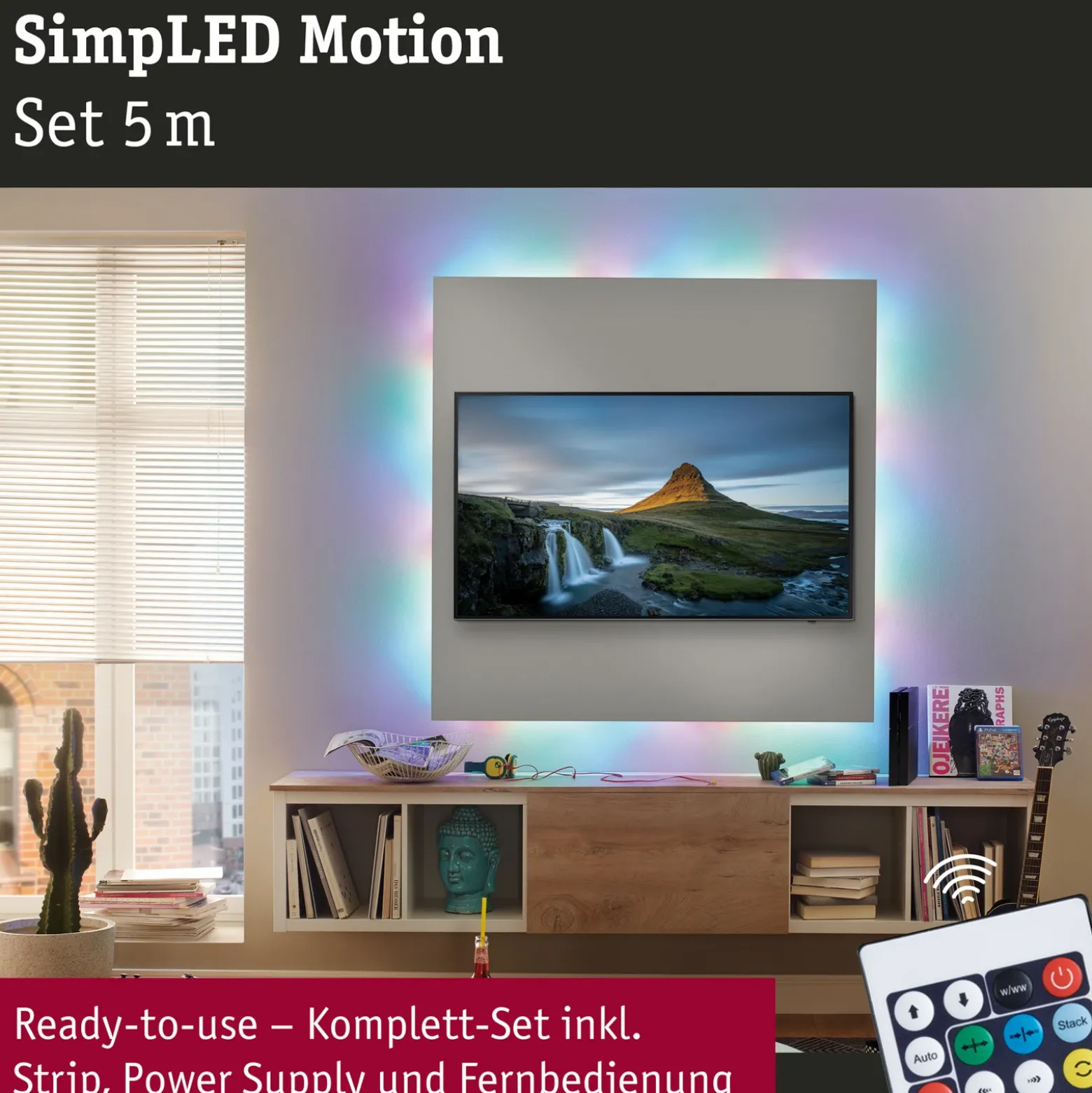 Set de tiras LED SimpLED Motion de Paulmann, 5m control remoto RGB