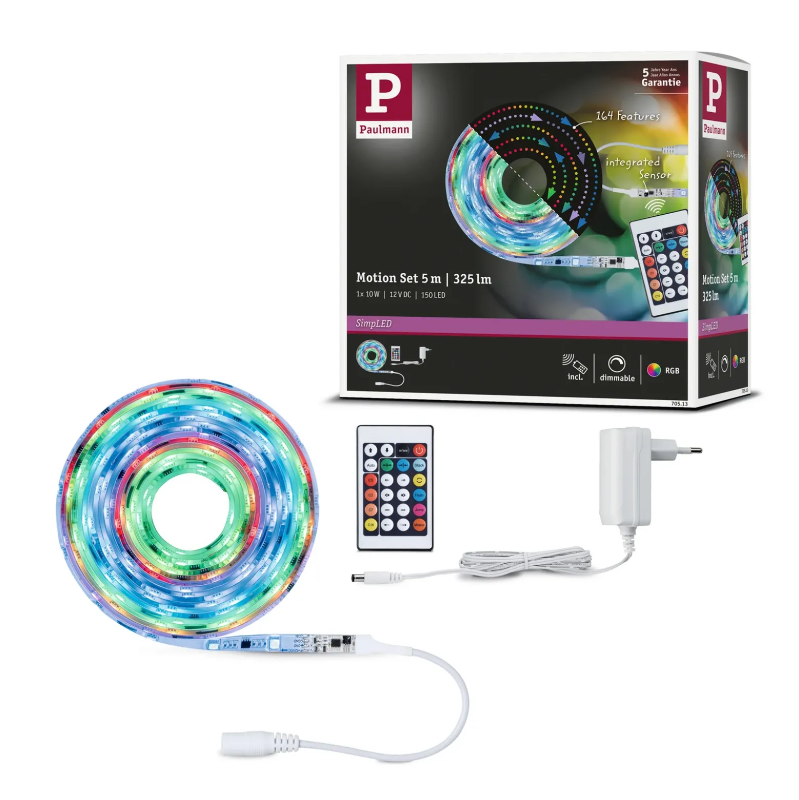 Set de tiras LED SimpLED Motion de Paulmann, 5m control remoto RGB