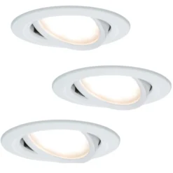 Set 3 lámparas LED empot. Coin Slim, blanco, IP23