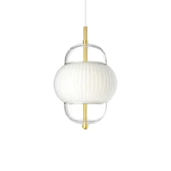 Shahin lámpara colgante, Ø 23 cm, 3 luces, blanco / transparente, cristal