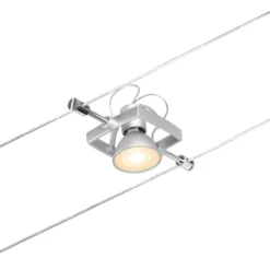 Sistema de iluminación sobre cable Paulmann Wire Mac II, 5 luces, 5 m, cromado