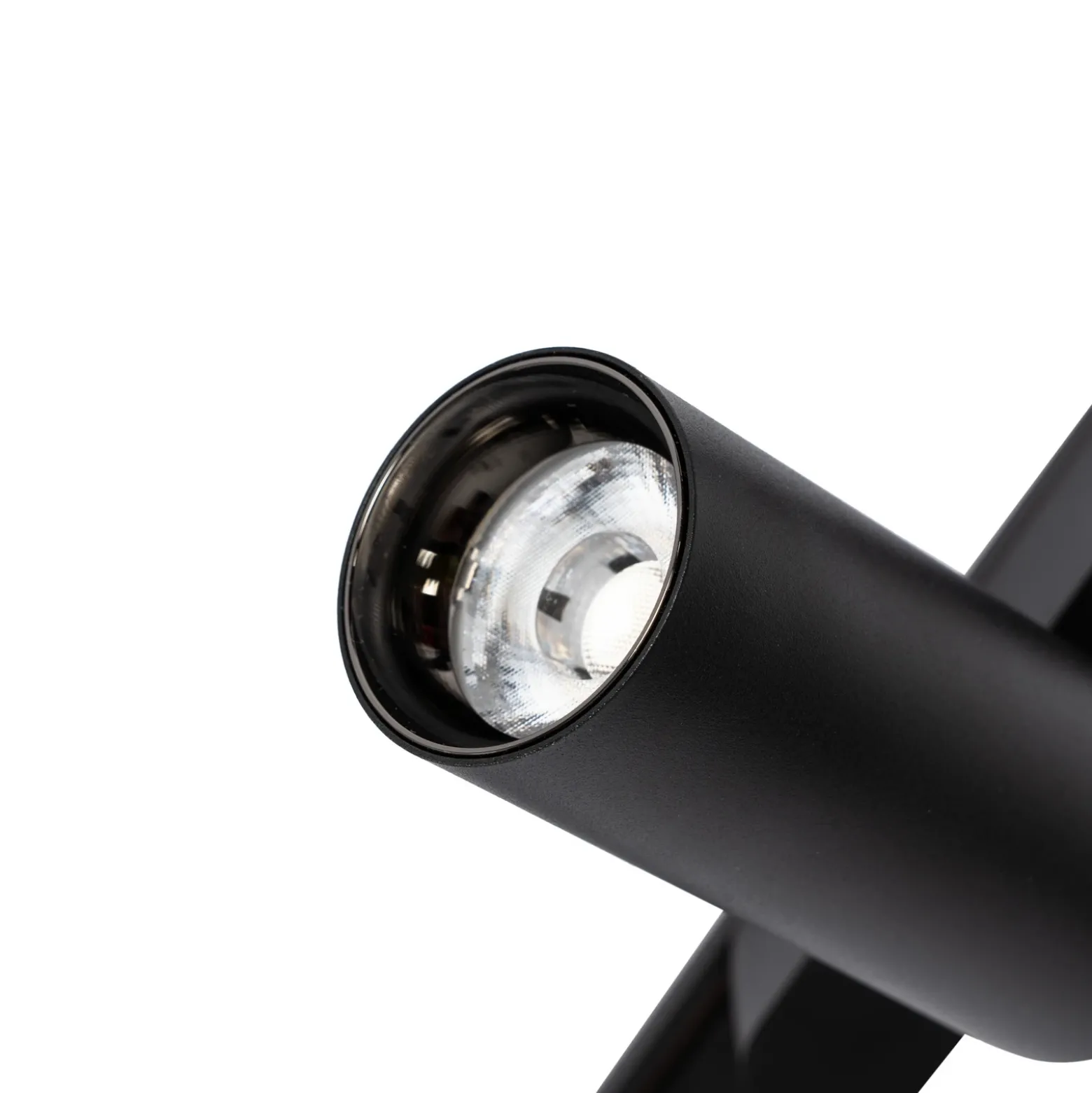 Sistema de rieles de 48 V, focos Lumaro de 5 luces, negros, Ø 4 cm, atenuables