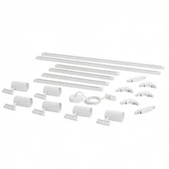 Sistema de rieles Lindby Linaro, GU10, 6 luces, blanco, forma de O