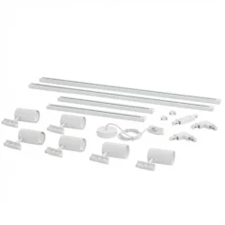 Sistema de rieles Lindby Linaro, GU10, 6 luces, blanco, forma de C