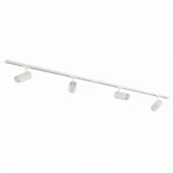 Sistema de rieles Lindby Linaro, Ø 7 cm, 4 luces, LED, blanco, CCT
