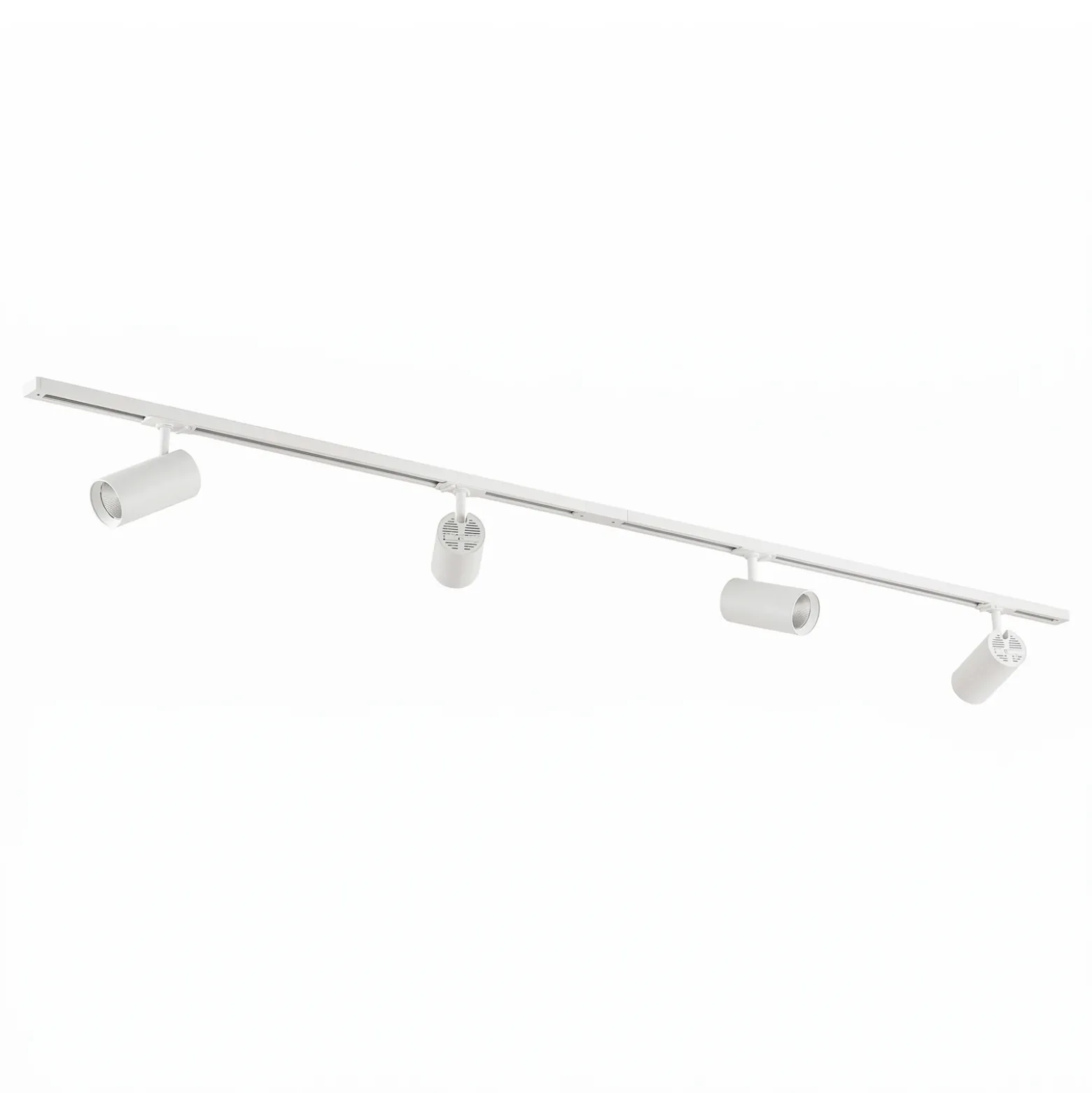 Sistema de rieles Lindby Linaro, Ø 7 cm, 4 luces, LED, blanco, CCT