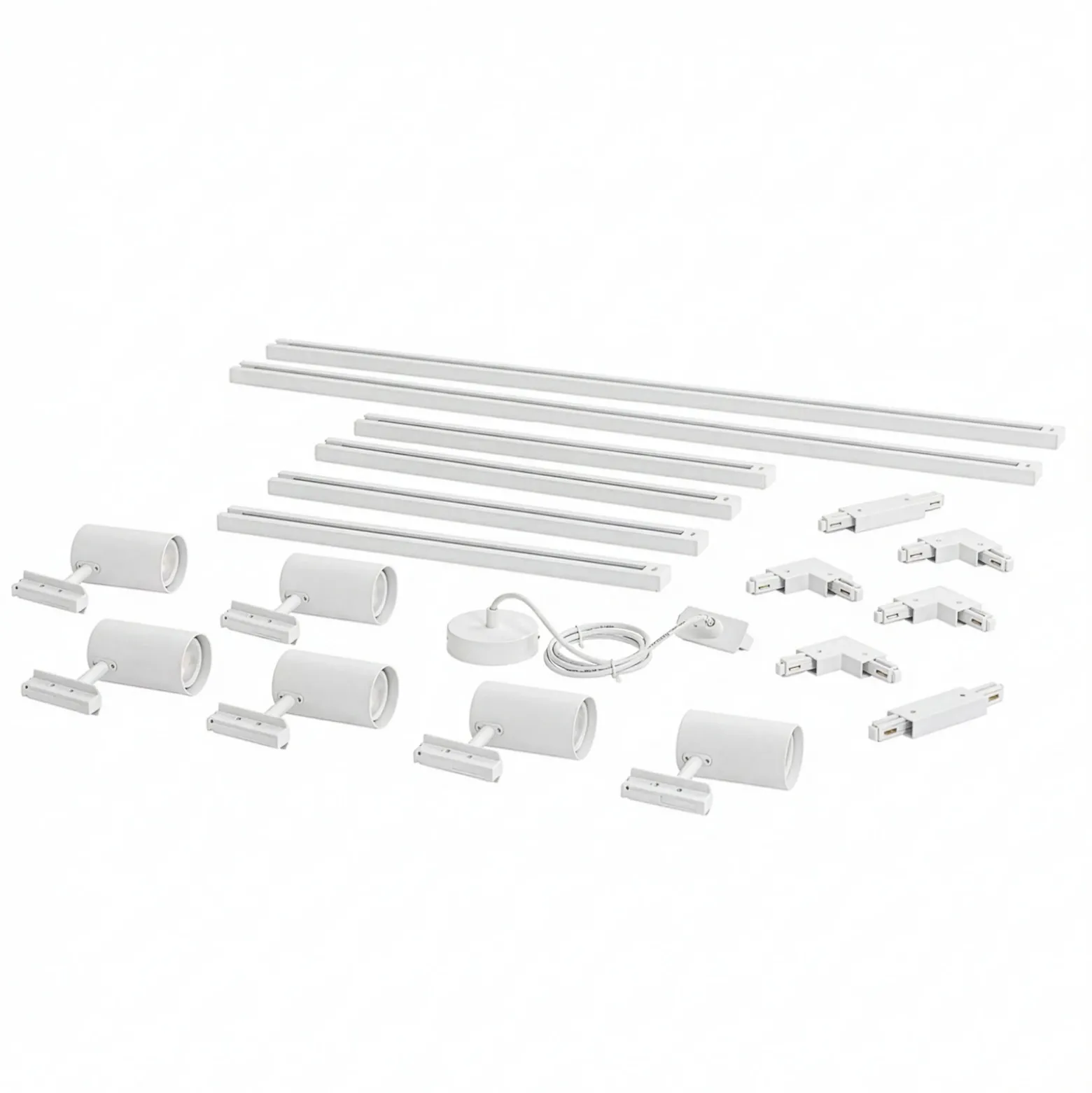 Sistema de rieles Lindby Linaro, GU10, 6 luces, blanco, forma de O