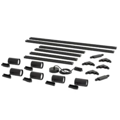 Sistema de rieles Lindby Linaro, GU10, 6 luces, negro, forma de O