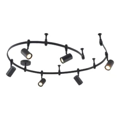 Sistema de riel Lindby Delila, negro, uso flexible