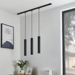 Sistema de riel Lindby Linaro, GU10, lámpara colgante, 3 luces, negro