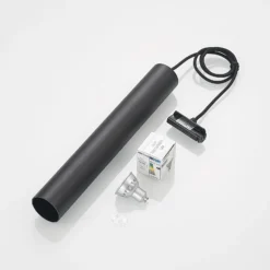Sistema de riel Lindby Linaro, GU10, lámpara colgante, 3 luces, negro