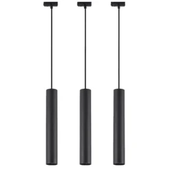 Sistema de riel Lindby Linaro, GU10, lámpara colgante, 3 luces, negro