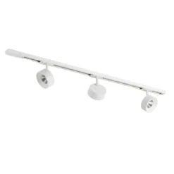 Sistema de riel Lindby Linaro, Ø 9,5 cm, 3 luces, LED, blanco