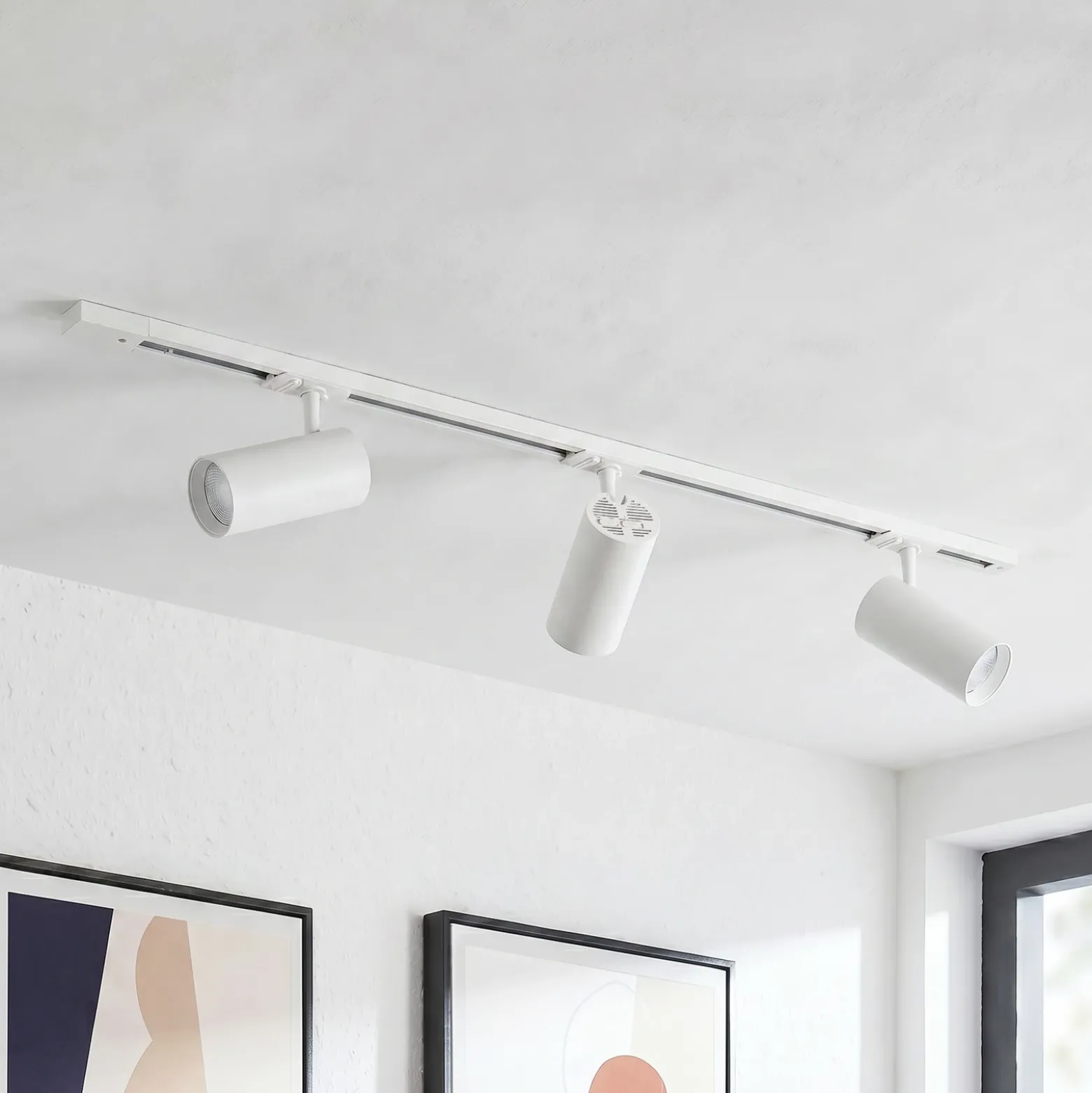 Sistema de riel Lindby Linaro, Ø 7 cm, 3 luces, LED, blanco, CCT