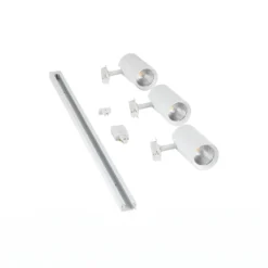 Sistema de riel Lindby Linaro, Ø 7 cm, 3 luces, LED, blanco, CCT