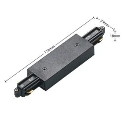 Sistema de riel Lindby Linaro, GU10, 4 luces, negro, Ø 9 cm
