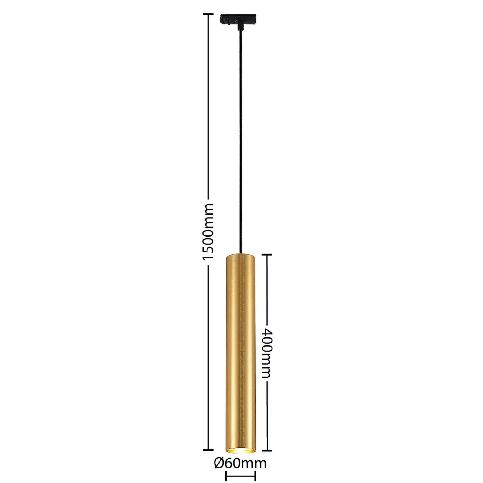 Sistema de riel Lindby Linaro, GU10, colgante, 3 luces, dorado