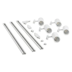 Sistema de riel Lindby Linaro, Ø 7 cm, 5 luces, LED, blanco, CCT