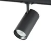 Sistema de riel Lindby Linaro, Ø7 cm, 4 luces, LED, negro, CCT