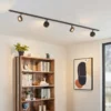 Sistema de riel Lindby Linaro, Ø 9,5 cm, 4 luces, LED, negro