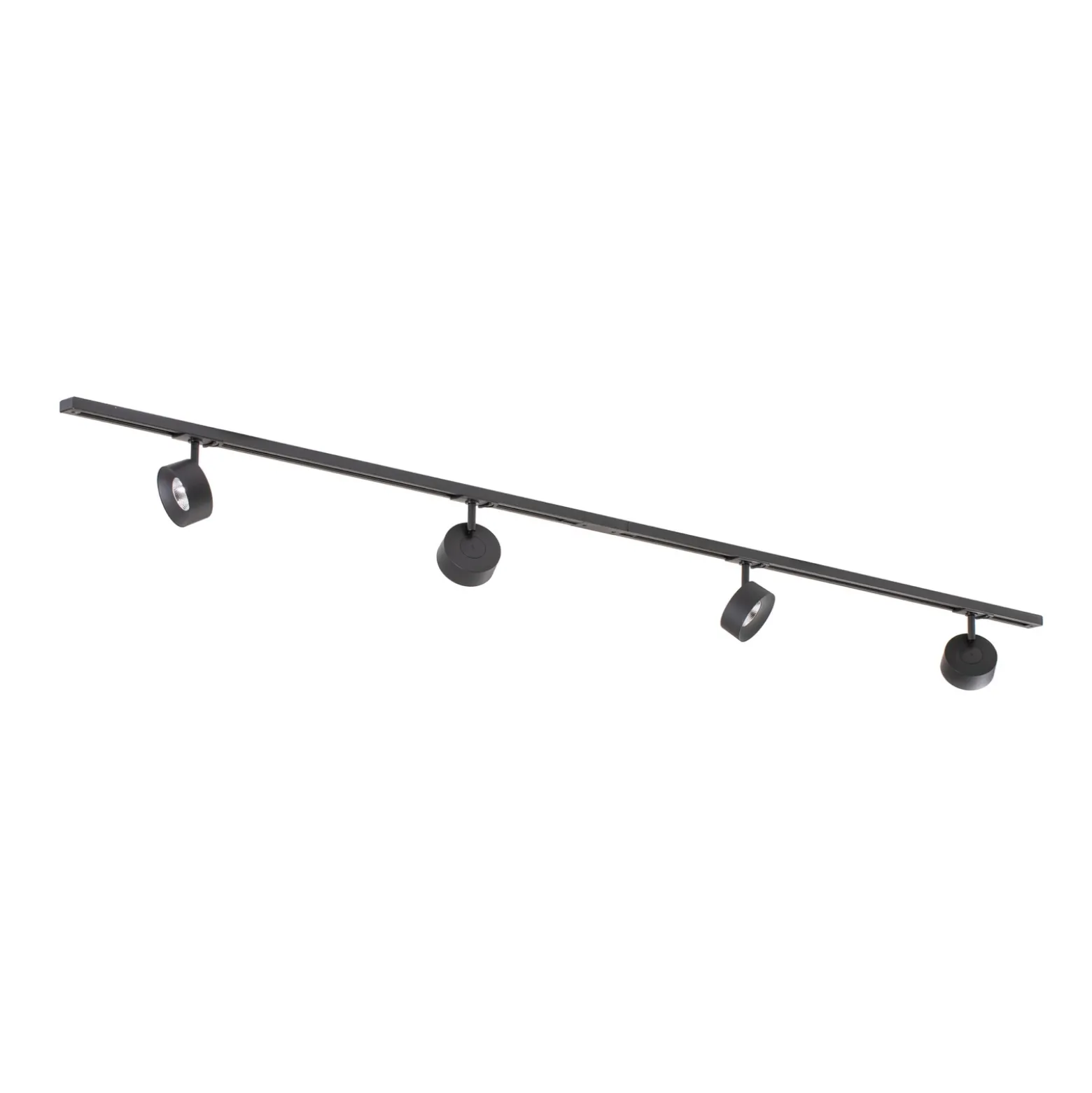 Sistema de riel Lindby Linaro, Ø 9,5 cm, 4 luces, LED, negro