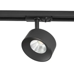 Sistema de riel Lindby Linaro, Ø 9,5 cm, 4 luces, LED, negro