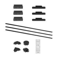 Sistema de riel Lumaro, puntos, 6 luces, negro, 48V, atenuable