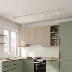 Sistema de riel monofásico Lindby, E14, 4 luces, blanco