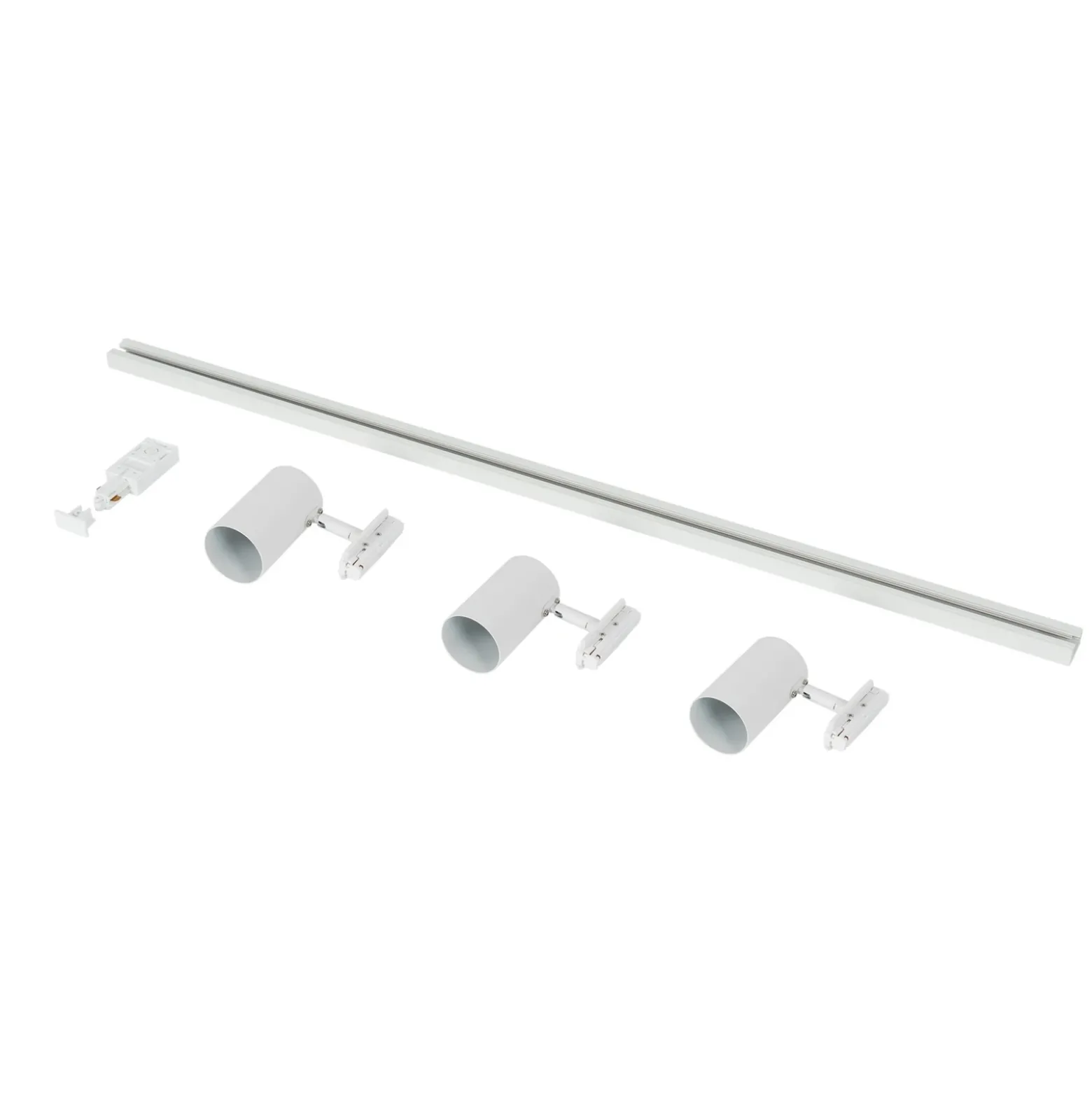 Sistema de riel trifásico Lindby, GU10, 3 luces, blanco