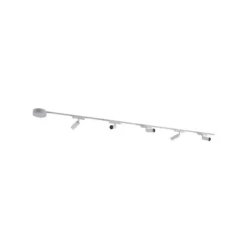 Sistema de riel 48 V Lumaro, focos, 5 luces, blanco, Ø 4 cm, CCT