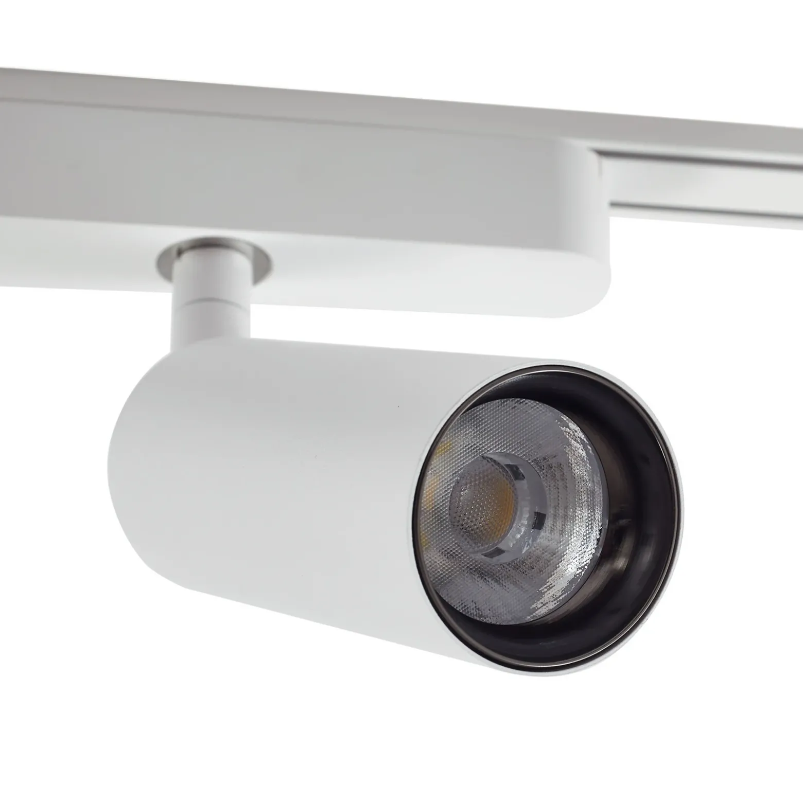 Sistema de riel 48 V Lumaro, focos, 9 luces, blanco, Ø 4 cm, 25 cm, atenuable