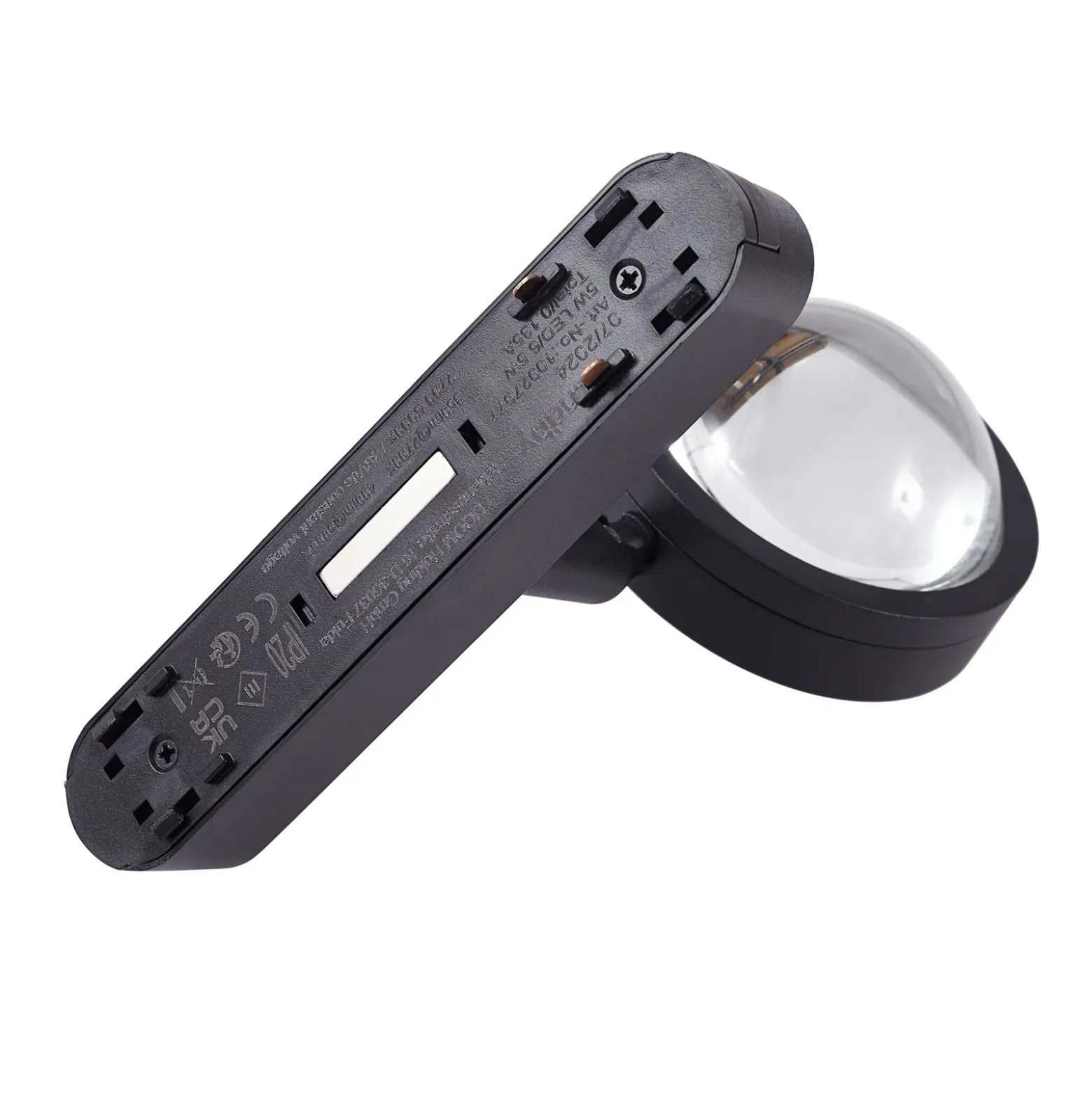 Sistema de riel 48 V Lumaro, focos, 5 luces, negro, Ø 7,3 cm