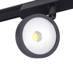 Sistema de riel 48 V Lumaro, focos, 5 luces, negro, Ø 7,3 cm