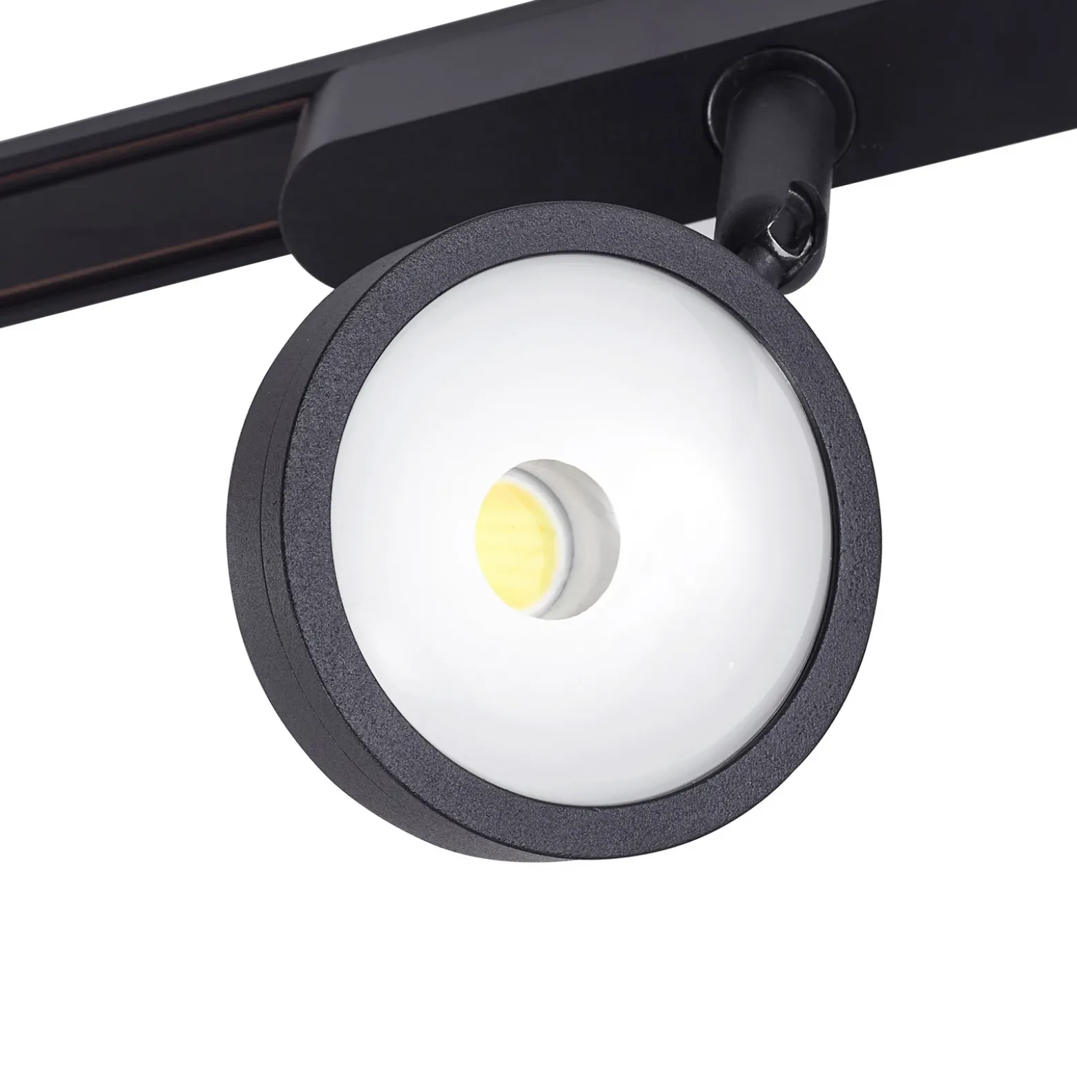 Sistema de riel 48 V Lumaro, focos, 5 luces, negro, Ø 7,3 cm