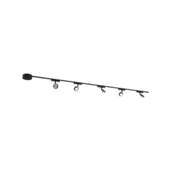 Sistema de riel 48 V Lumaro, focos, 5 luces, negro, Ø 7,3 cm