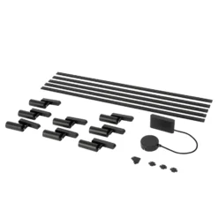 Sistema de riel 48 V Lumaro, focos, 9 luces, negro, 13,1 cm, atenuable